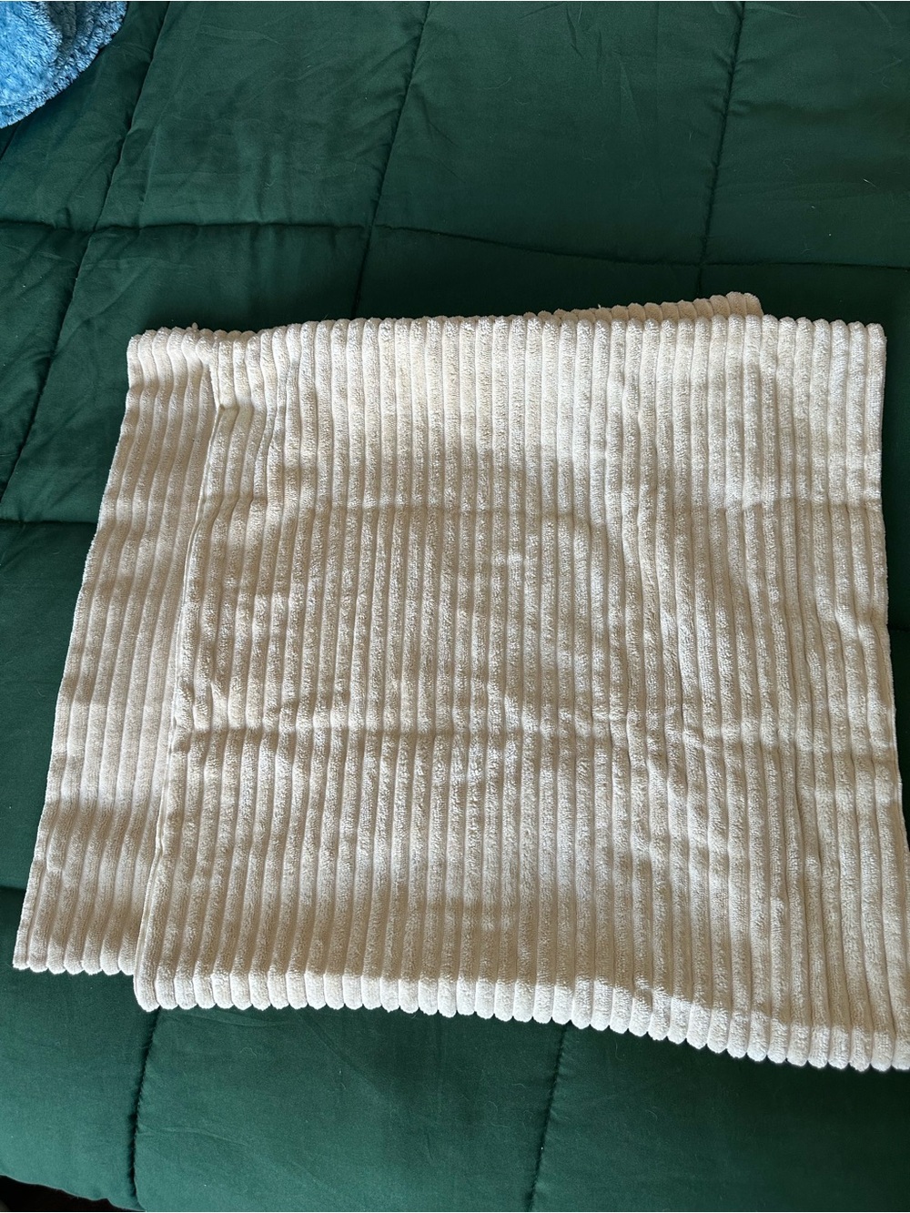Cream Ribbed Accent Pillow Covers - Soft Textured Throw Pillows set of 2